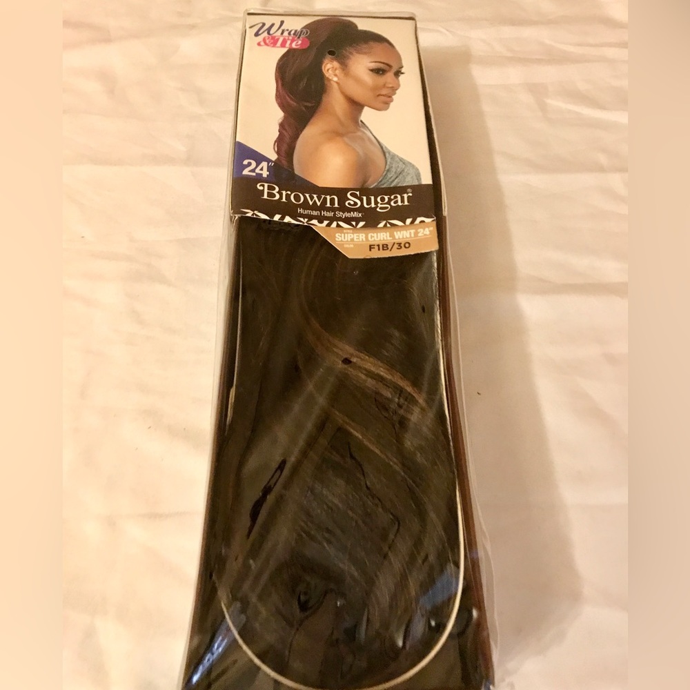 Brown Sugar Wrap and Tie 24”in Ponytail